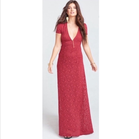 Show Me Your Mumu Eleanor Lace Maxi Dress in Red - Picture 13 of 15